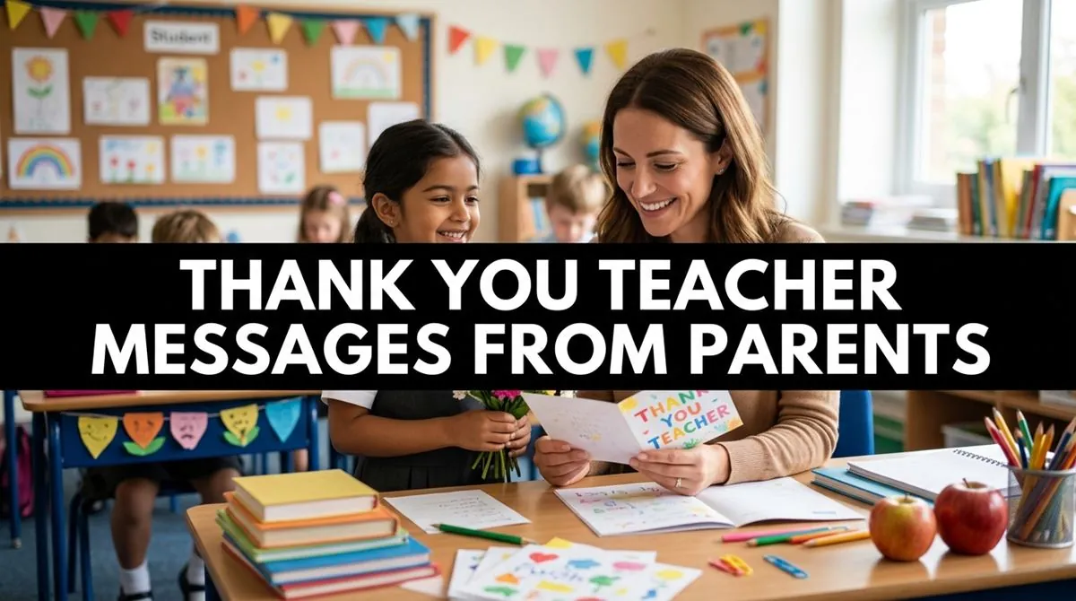 Thank You Teacher Messages from Parents